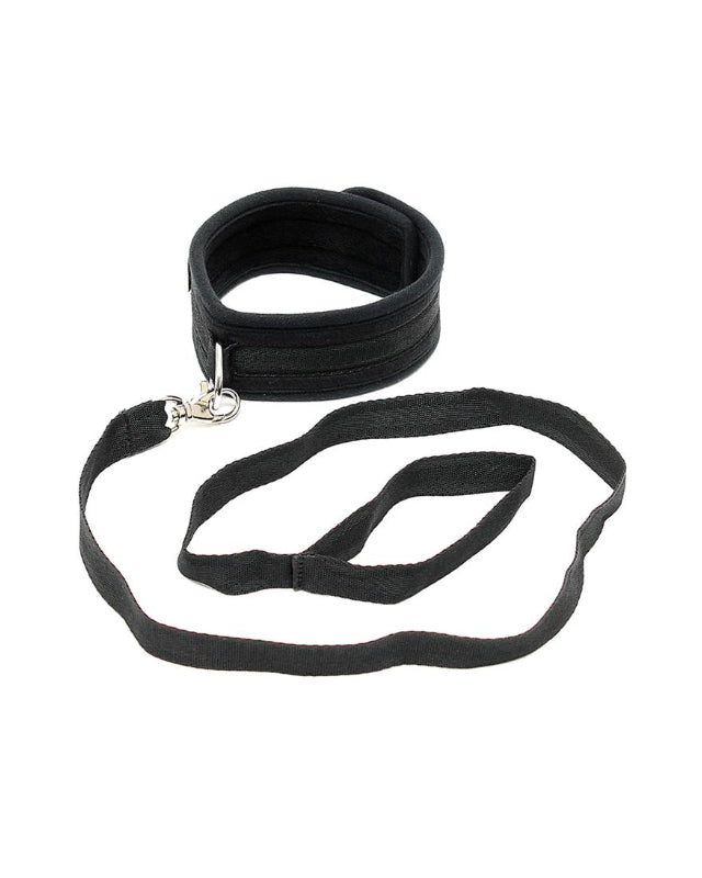 Collar with Leash Adjustable Black