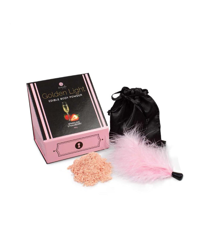100 Edible Powder Kit and Feather Tickler Sparkling Strawberry