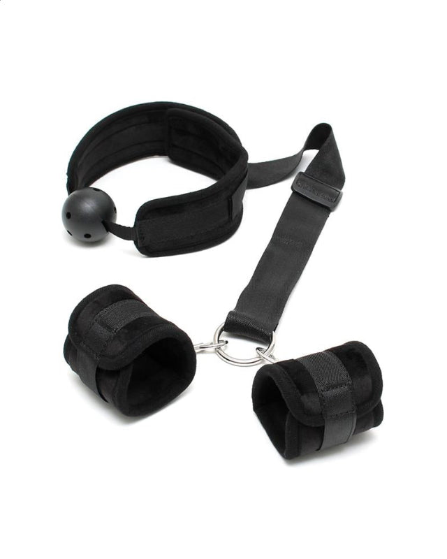 Set Mouthgag with Cuffs Black