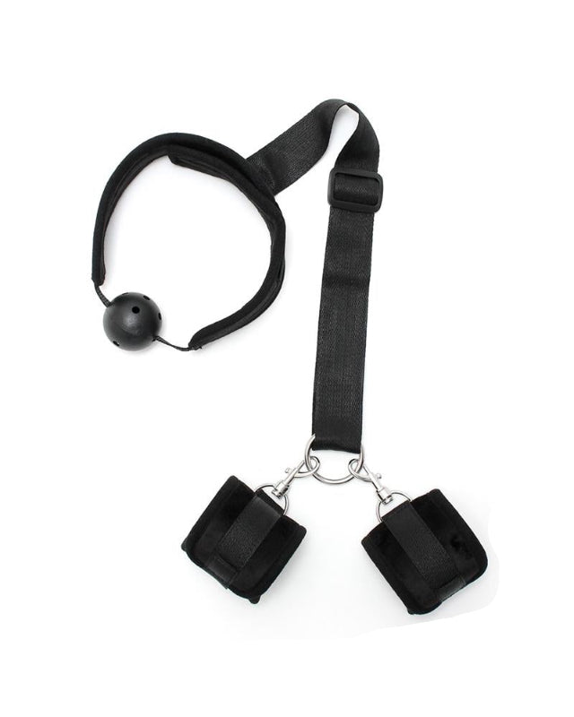 Set Mouthgag with Cuffs Black
