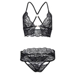 Ella Lace Bra Thong Mask and Cuffs Set