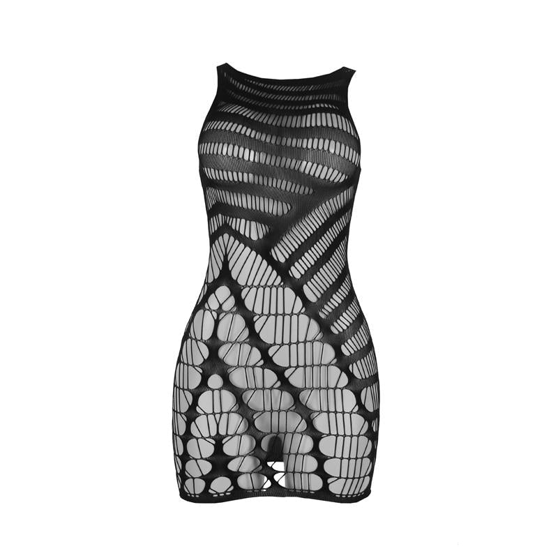 Ilona Fishnet Bodystocking with Vertical Patron