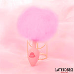 Pink Silicone Anal Plug with Pompon Pink