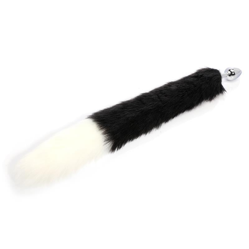 Fox Tail Anal Plug Black and White 40 cm