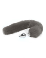 Anal plug with tail Gray 40 cm