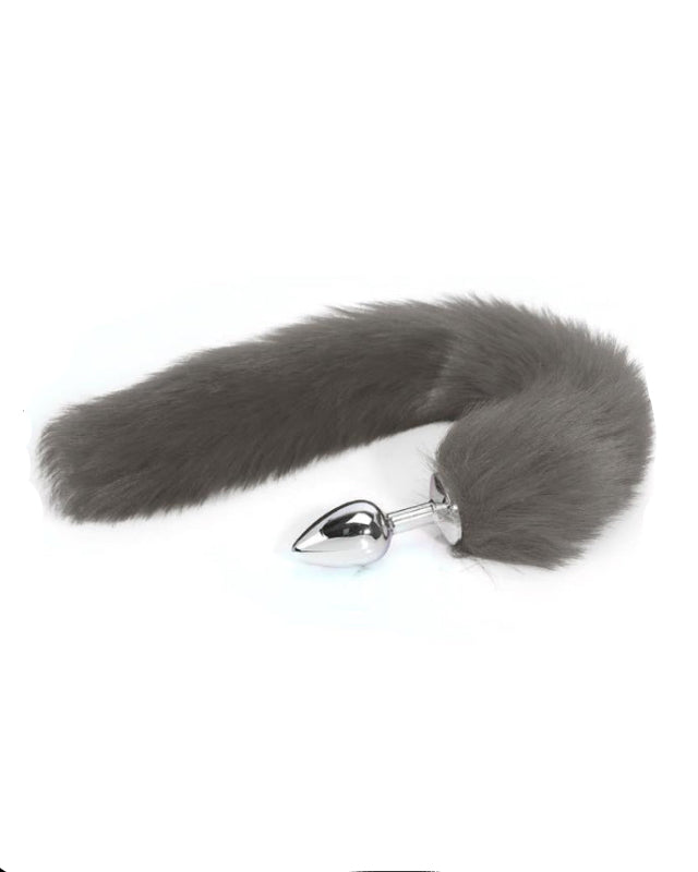 Anal plug with tail Gray 40 cm