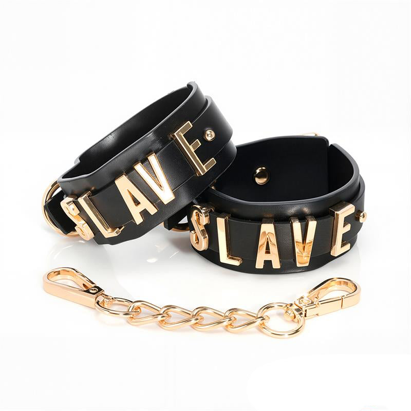 SLAVE Ankle cuff with Golden Chain