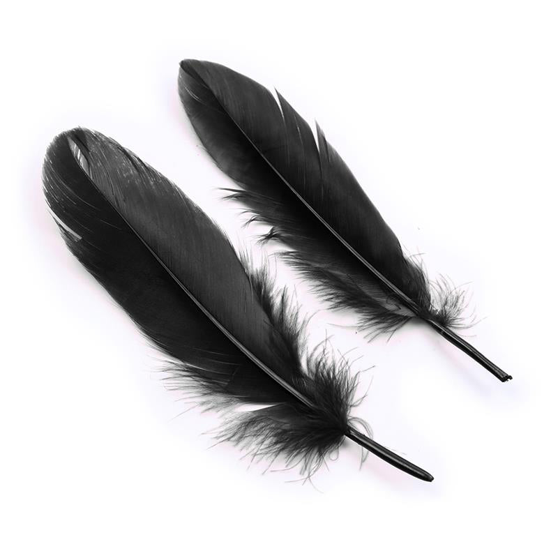 3 Pieces Set Mask Handcuffs and Feathers Black